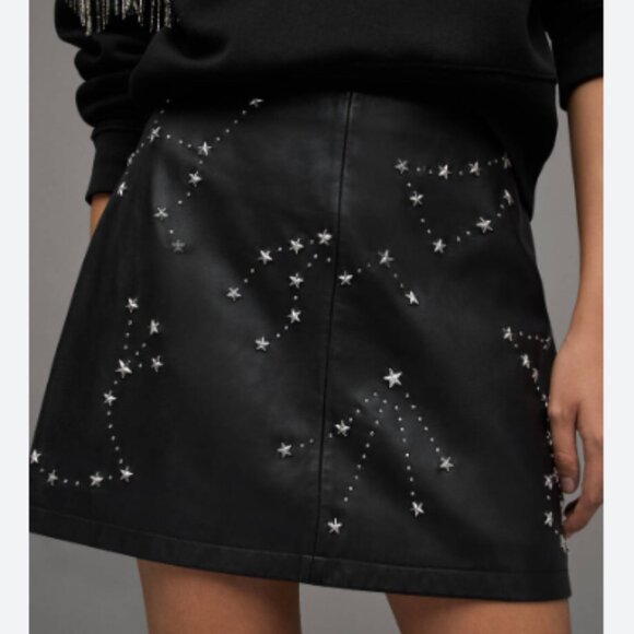All saints constellation leather skirt - Picture 1 of 7
